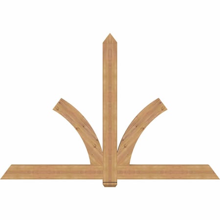 Ekena Millwork Redmond Smooth Timber Gable Bracket, Western Red Cedar, 84"W x 56"H x 3 1/2"D x 5 1/2"F, 16/12 Pitch GBW084X56X0406RED00SWR